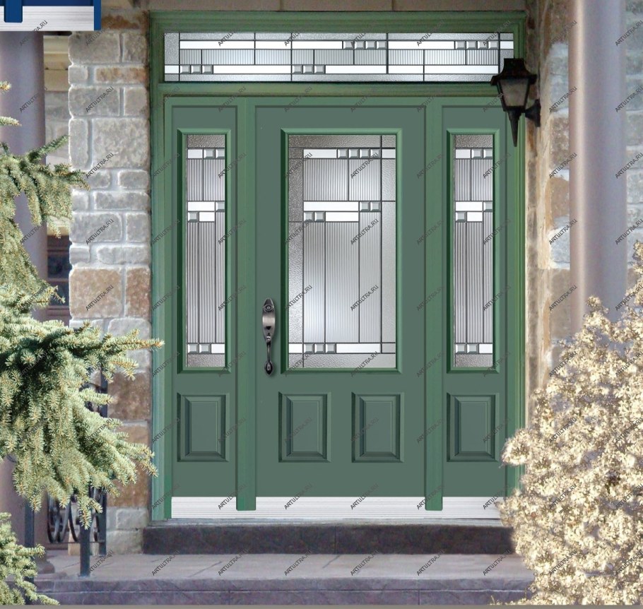 Зеленая пластиковая дверь