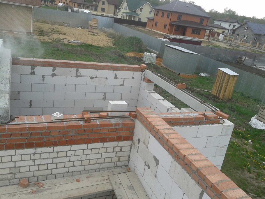 Пояс из кирпича под мауэрлат