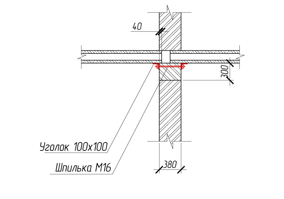 Опирание плиты перекрытия на стену