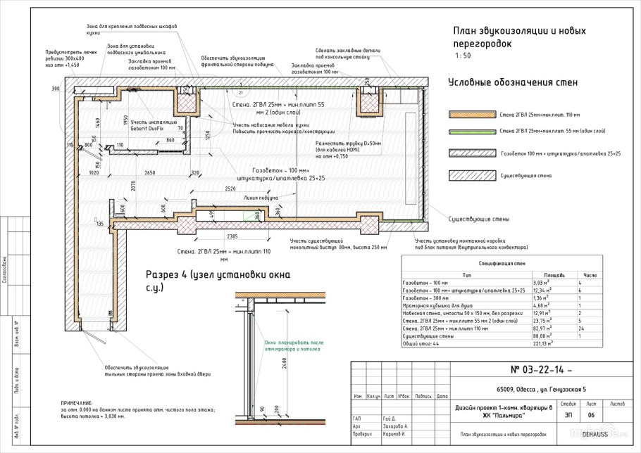 Звукоизоляция стены чертеж