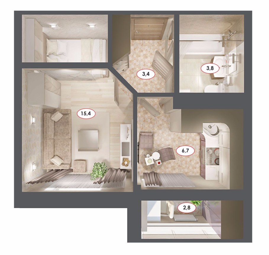 Планировка однокомнатной кв 32кв