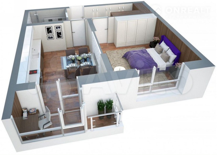 Планировка студии 40 кв.м