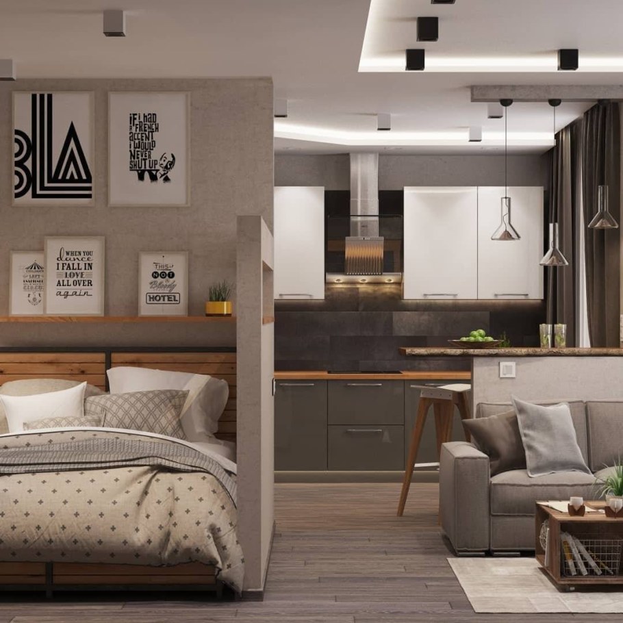 Зонирование студии 30 кв.м