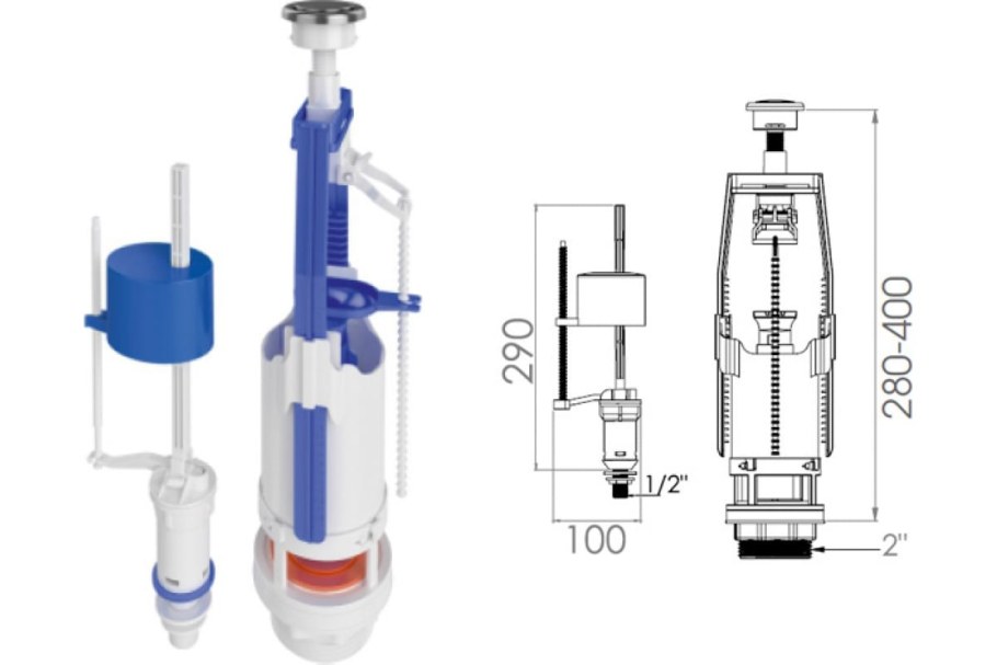 Арматура для бочка унитаз Nova 4163
