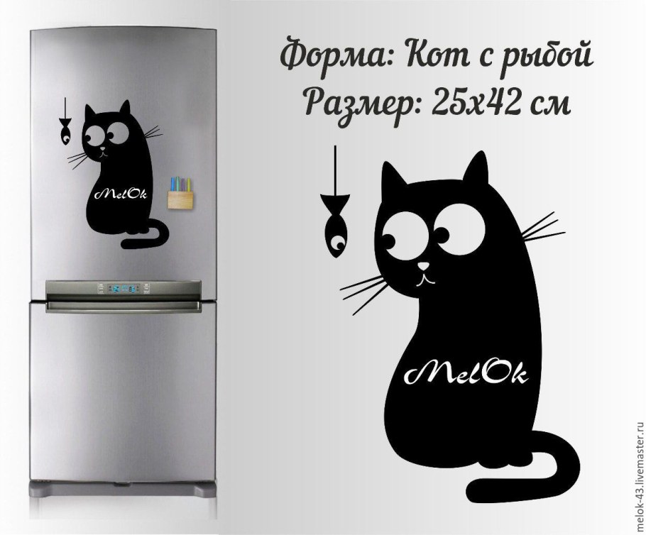 Наклейки на холодильник с котами