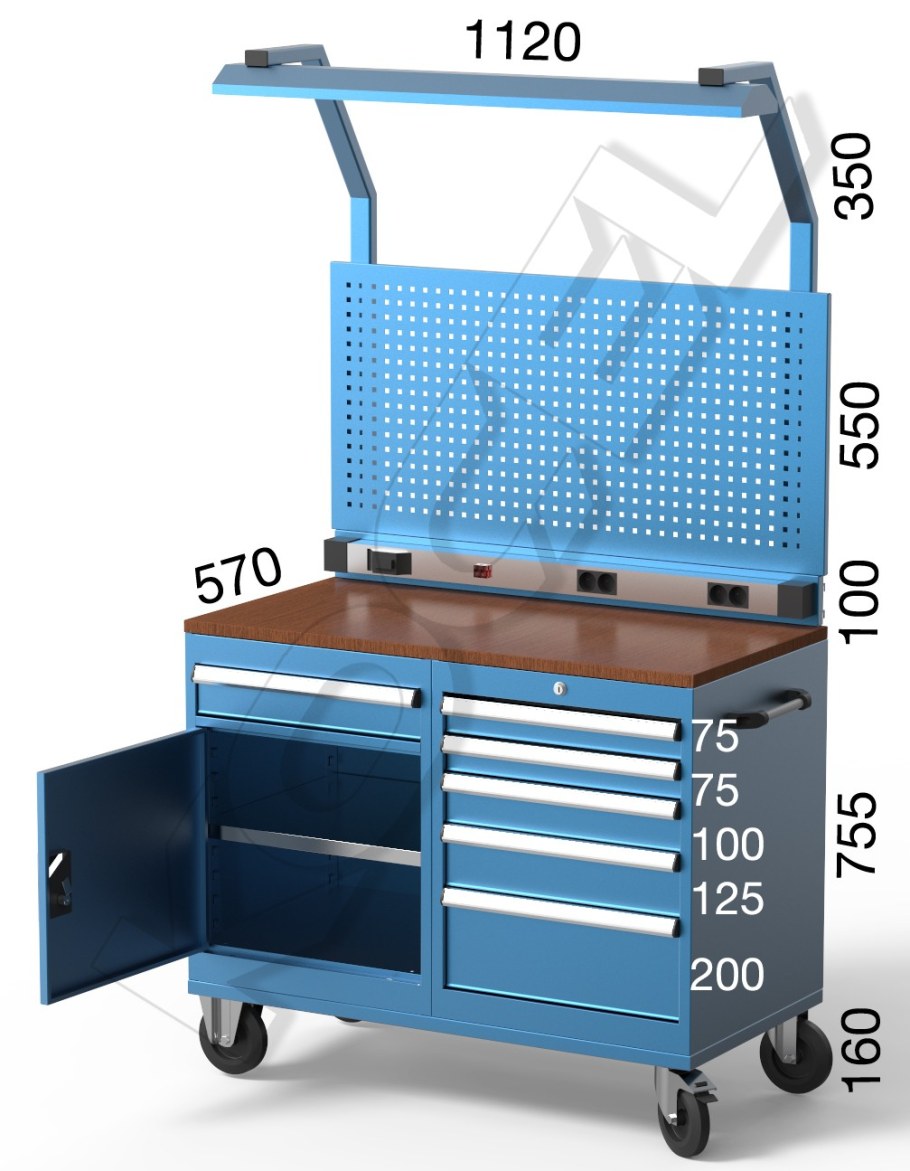 Верстак передвижной на колесах WB-6090