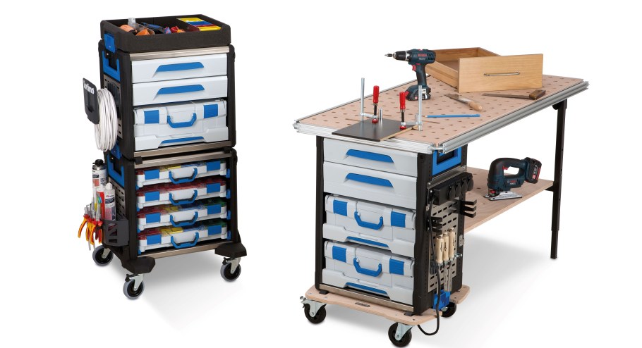 Переносной верстак с набор электроинструмента