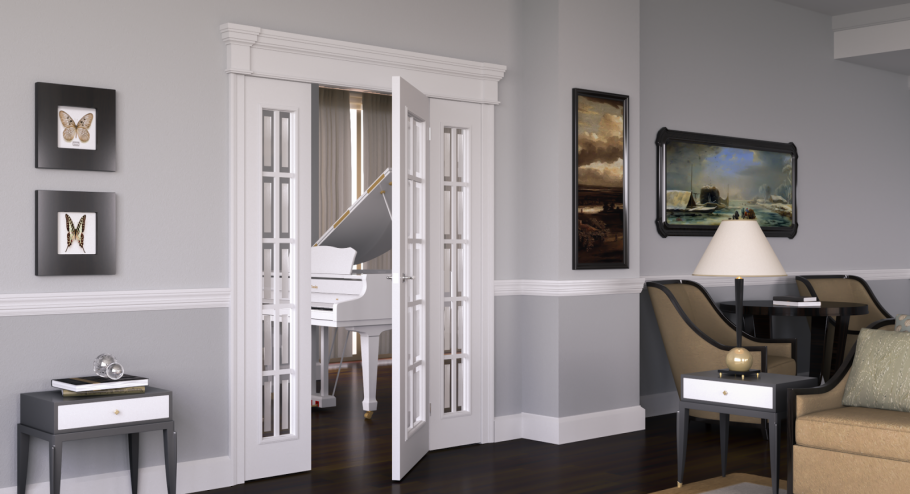 Распашные двери межкомнатные двустворчатые Волховец