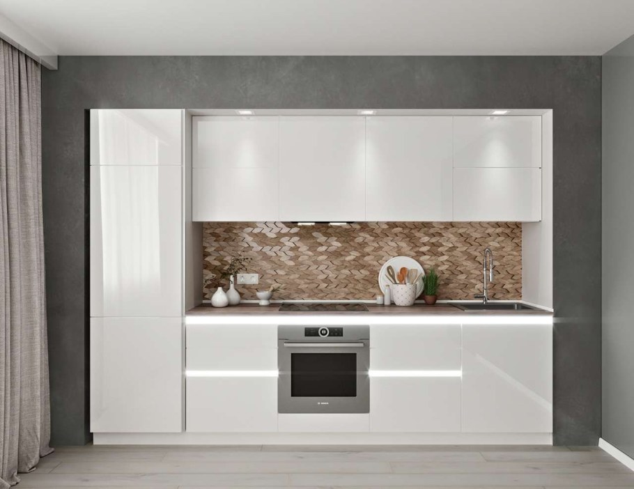 Кухня фасады AGT белый глянец