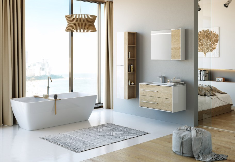 Тумба с раковиной Аквелла Майами 90