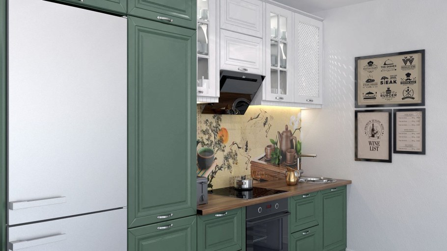 Мебель ТРИЯ кухня Одри серый шелк