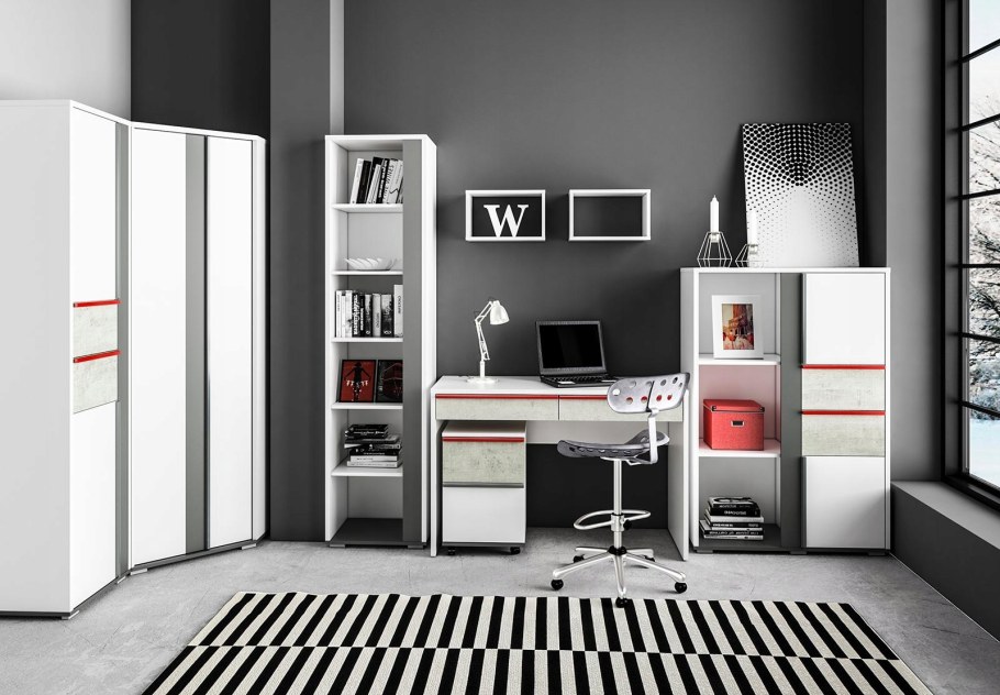 Шкаф компьютерный серо белый