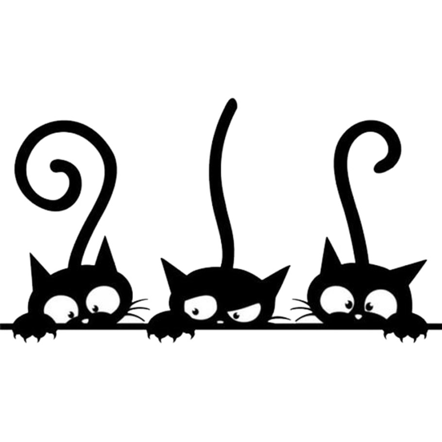 Силуэты кошек на стену