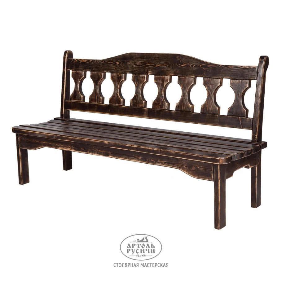 Скамья деревянная со спинкой