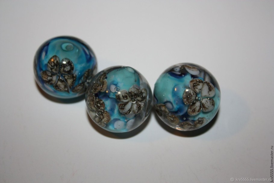 Бусины цветы лэмпворк муранское стекло