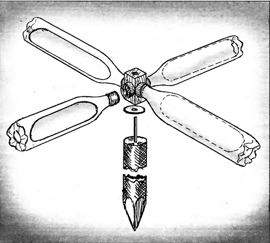 Вертушка-отпугиватель кротов ветряная