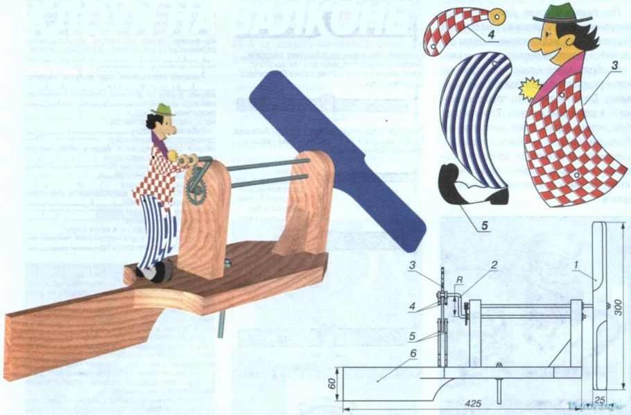 Пропеллер для флюгера из дерева