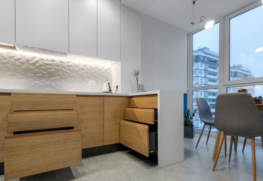 Кухня из шпона ясеня «Норд»