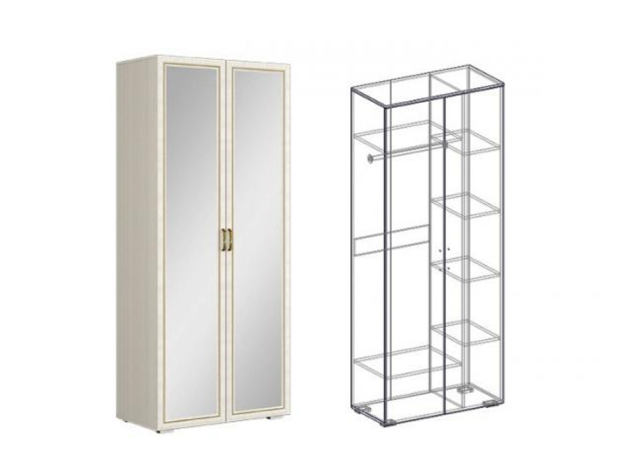 Шкаф Орион комбинированный 2-створчатый