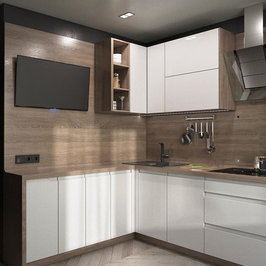 Современный кухонный гарнитур угловой