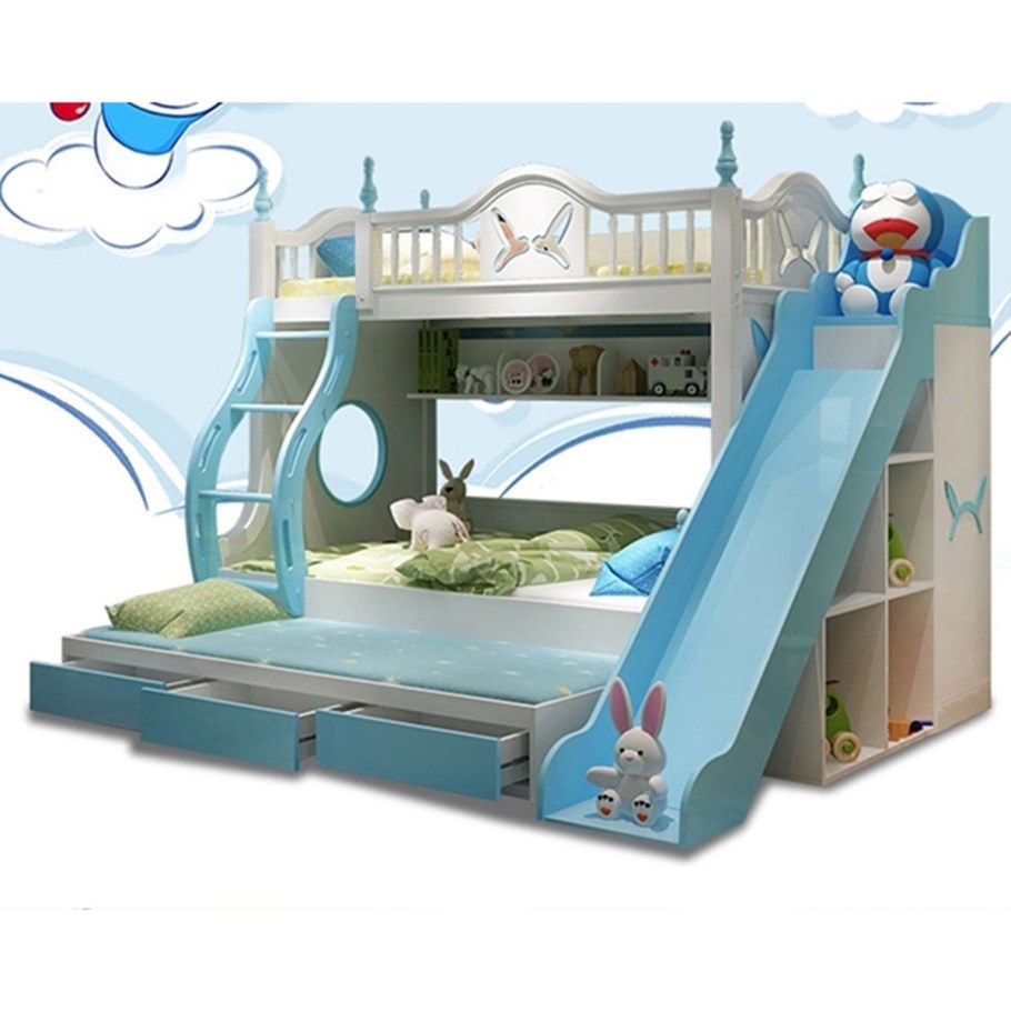 Двухъярусная кровать для детей с горкой