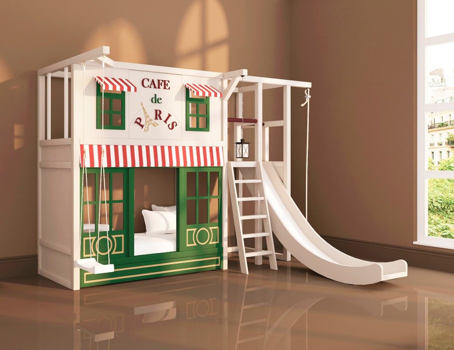 Кроватки домики с горкой