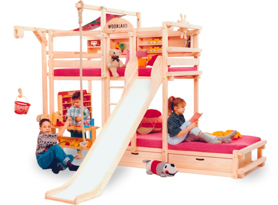 Двухэтажная кровать с горкой