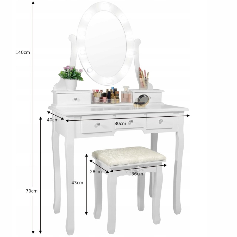 Туалетный столик с овальным зеркалом