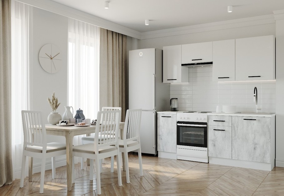 Жемчужная кухня в интерьере