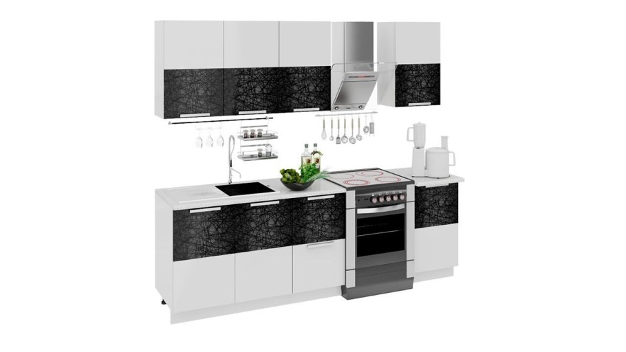 Кухонный гарнитур фэнтези белый универс, Лайнс 2,4м