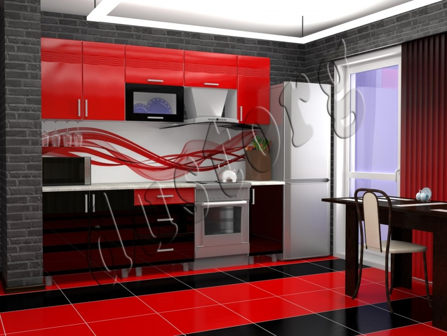 Красные кухни