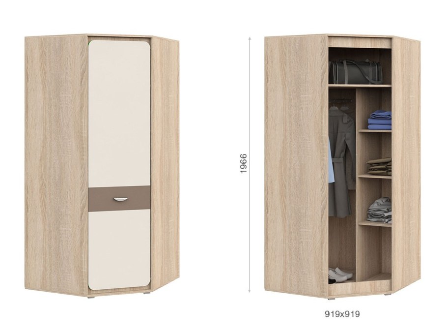 Шкаф угловой Мерлен 400 санома