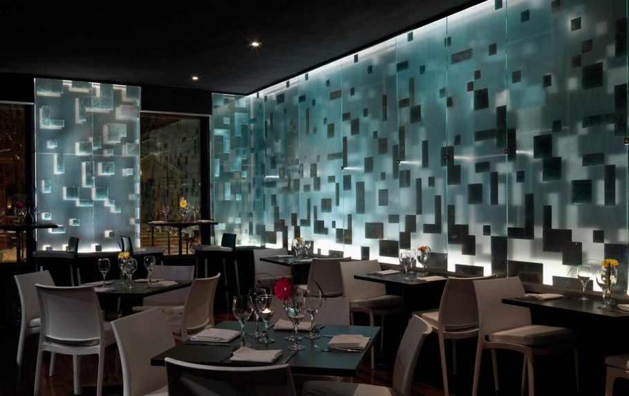 Стекло в интерьере ресторан