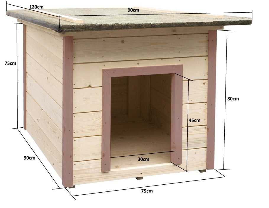 Конура для собаки с односкатной крышей