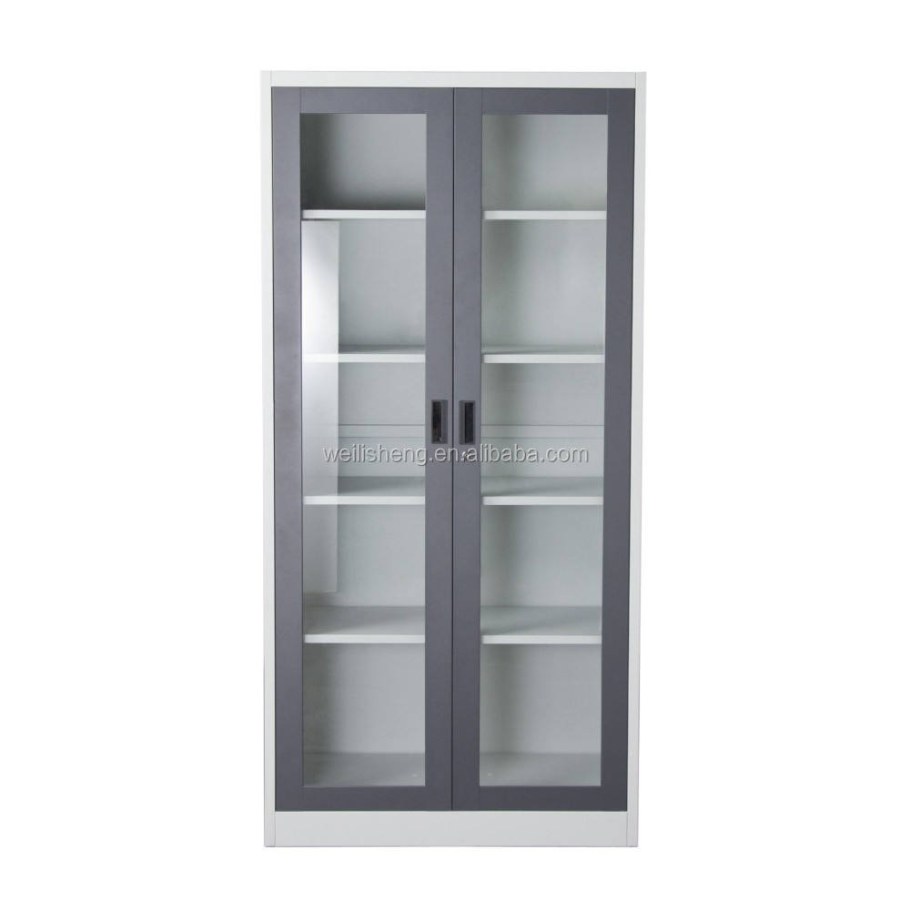 Шкаф металлический со стеклянными дверцами