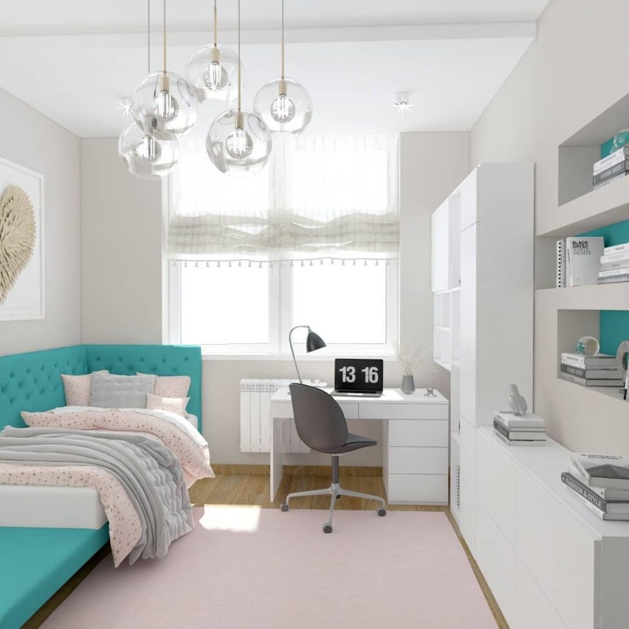 Бирюзовая комната для девочки подростка
