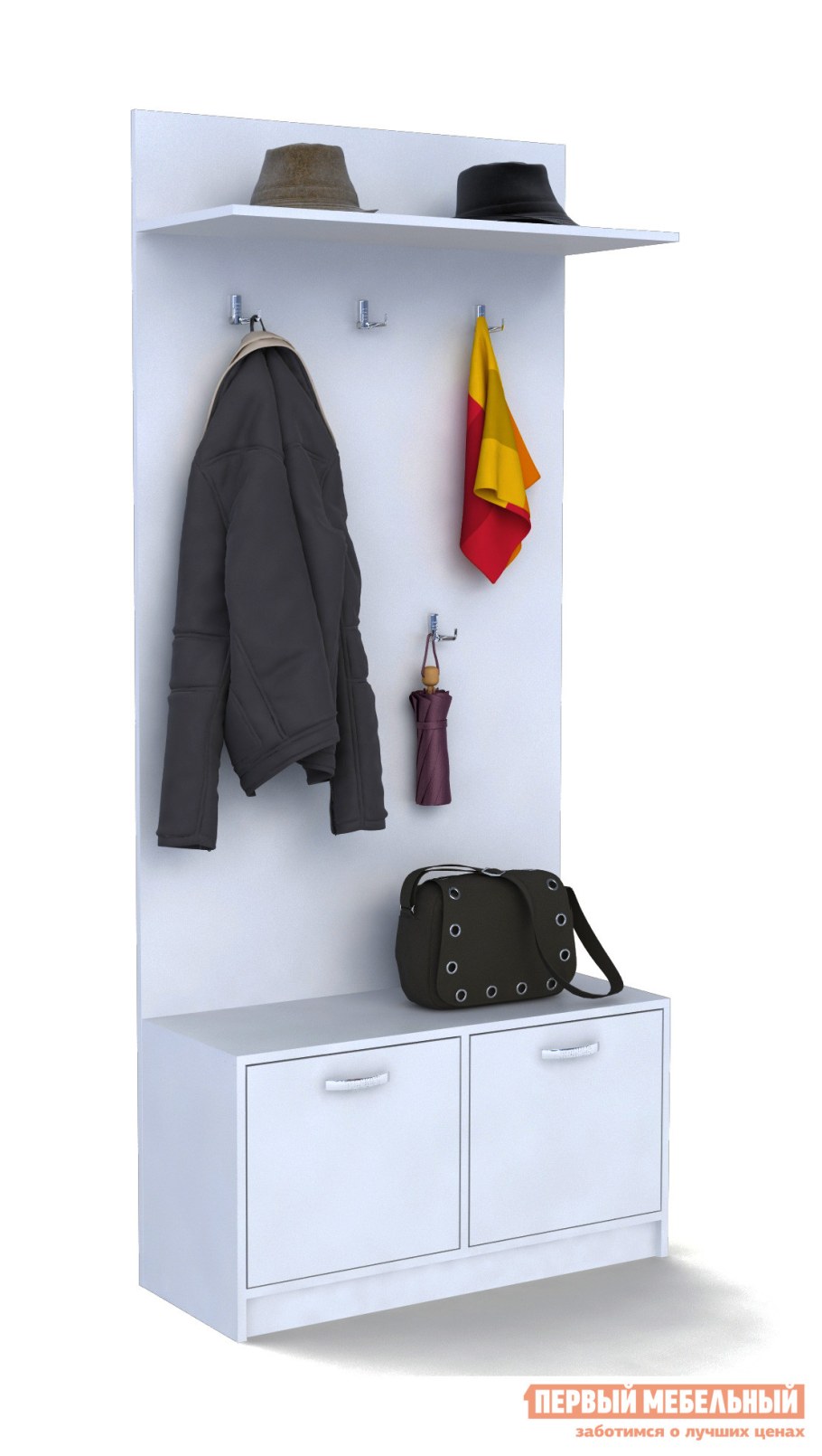 Обувница с вешалкой Ольга (ОВП) (белый)