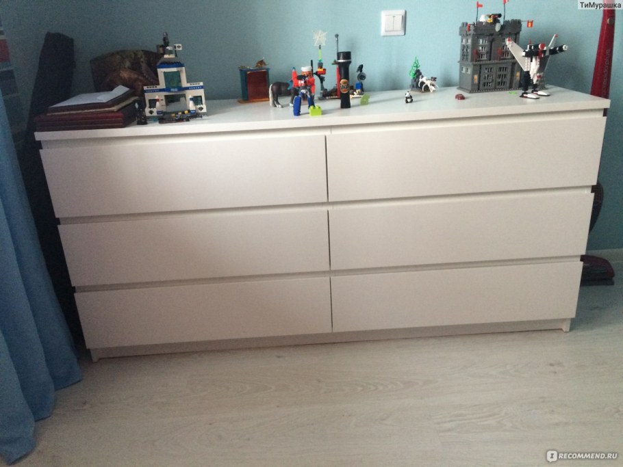 Комод икеа МАЛЬМ белый в интерьере