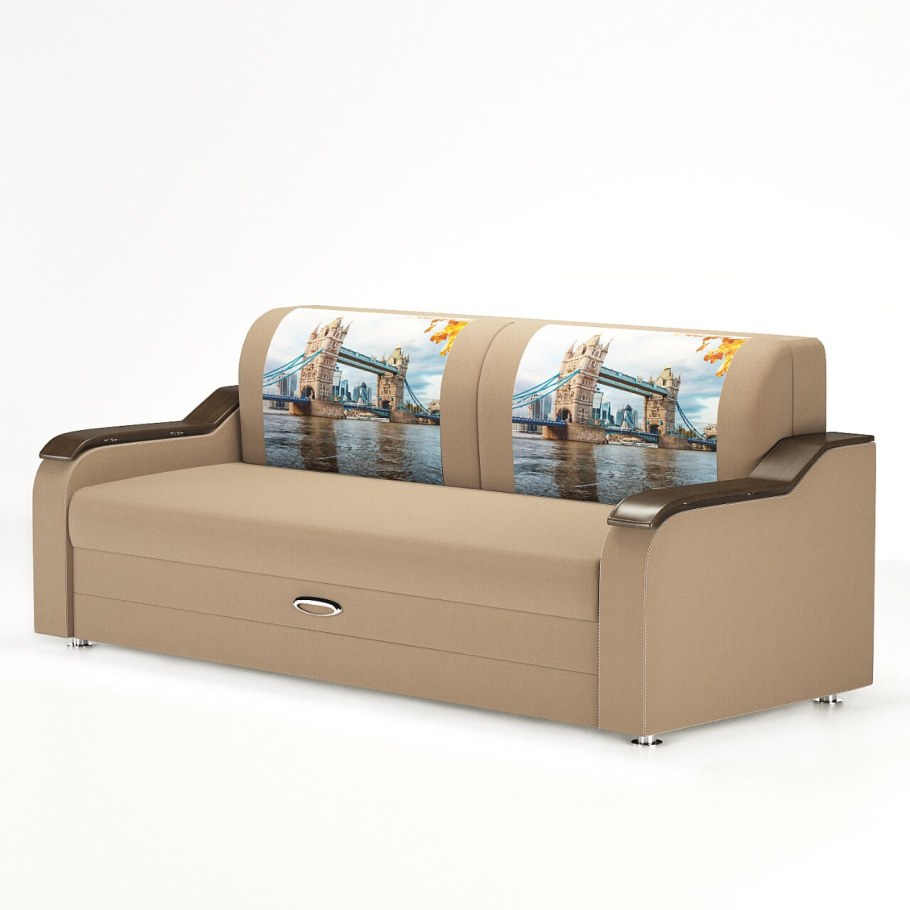 Диван Лидер махх 290 бежевый, багет :3q, купон: Blossom