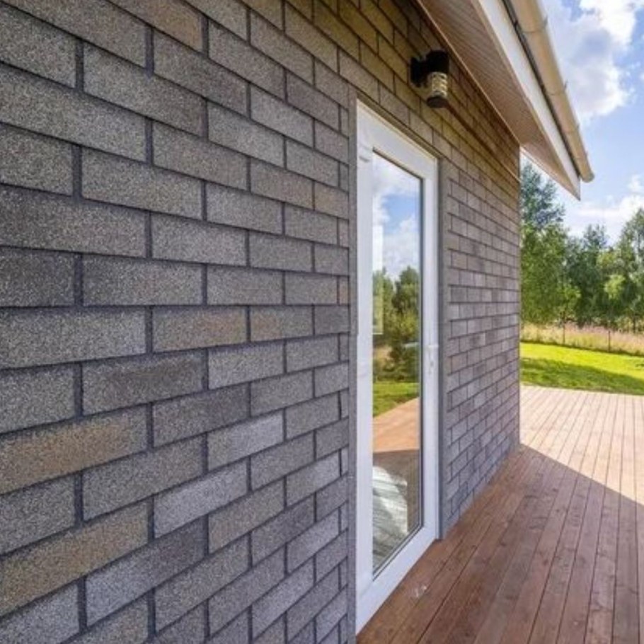 Фасадная плитка Hauberk, серо-бежевый кирпич