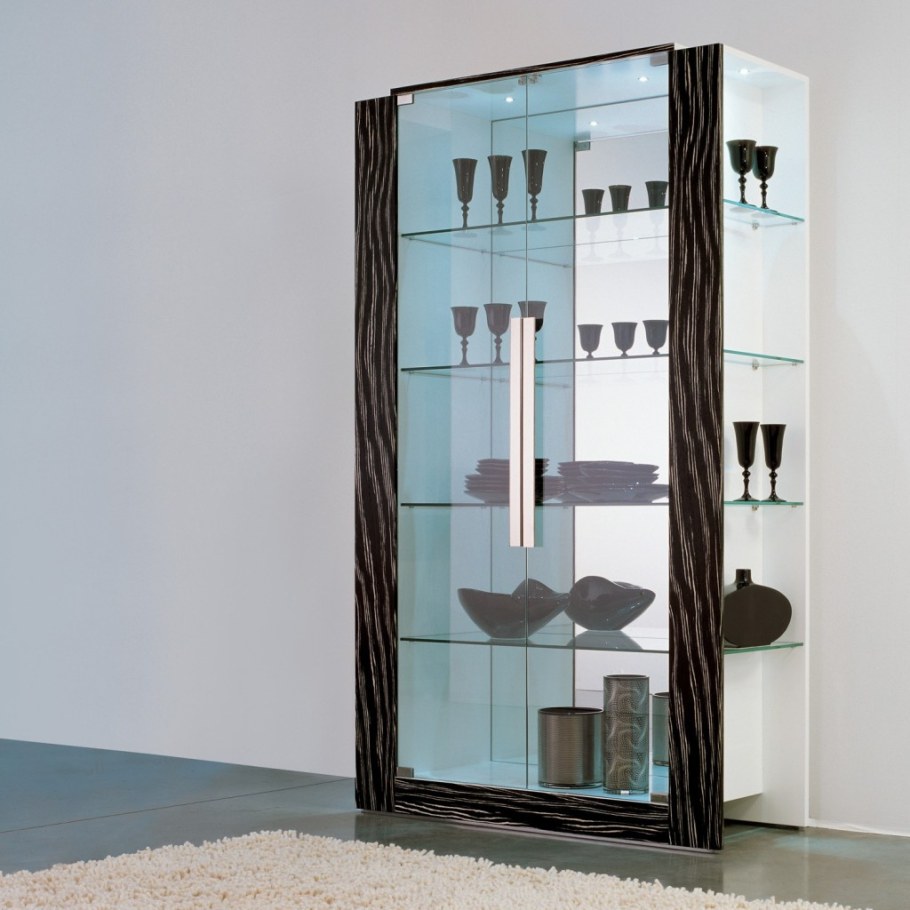 Стеллаж стеклянный с подсветкой