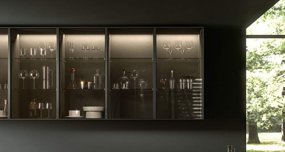 Poliform Kitchen витрина рама графит