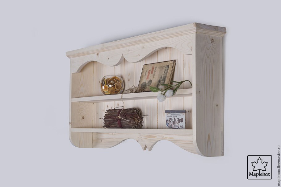 Деревянные полки в стиле Прованс