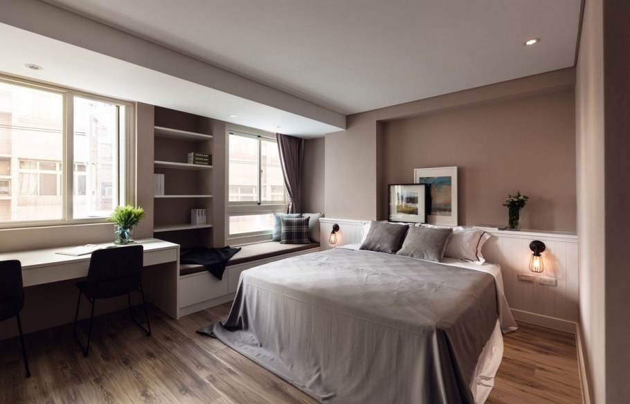 Спальня и рабочая зона 20 кв