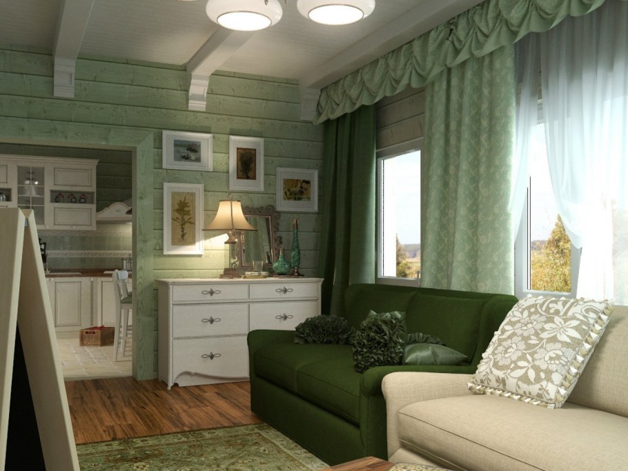 Интерьер гостевой комнаты дачной