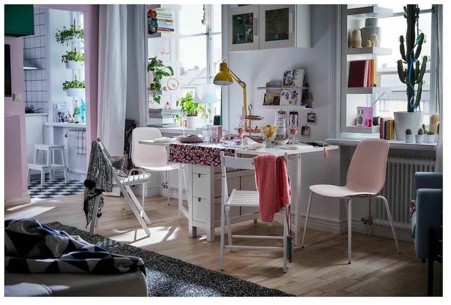 Норден стол складной, белый, 26/87/148x80 см