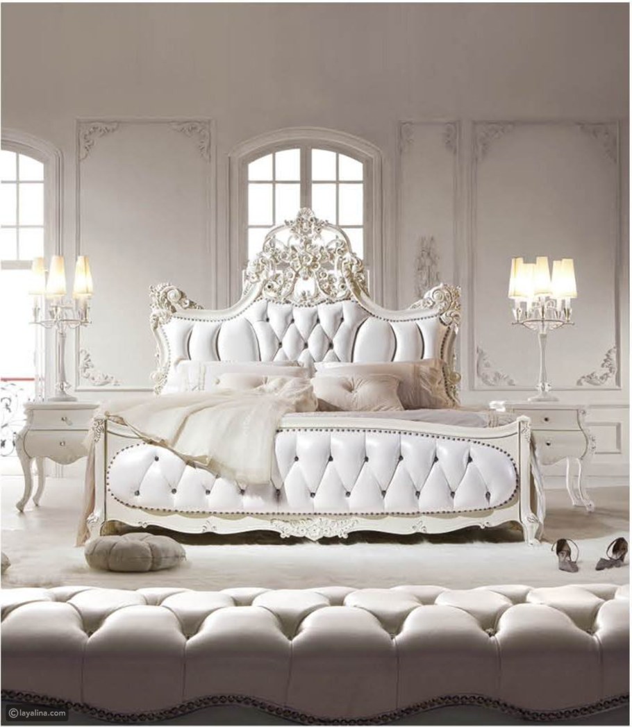 Белая спальня в классическом стиле