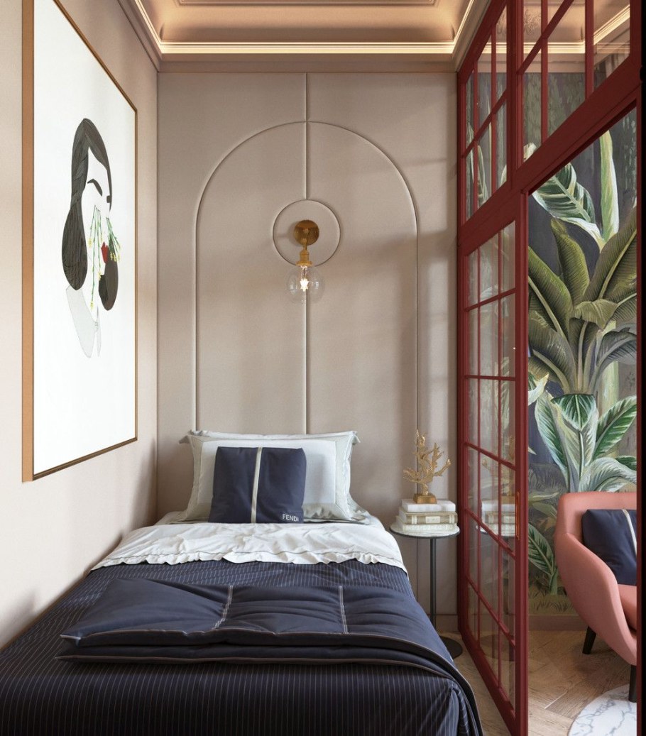 Интерьер маленькой спальни 2021