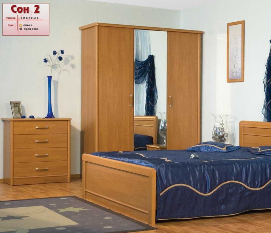 Спальня цвет ольха
