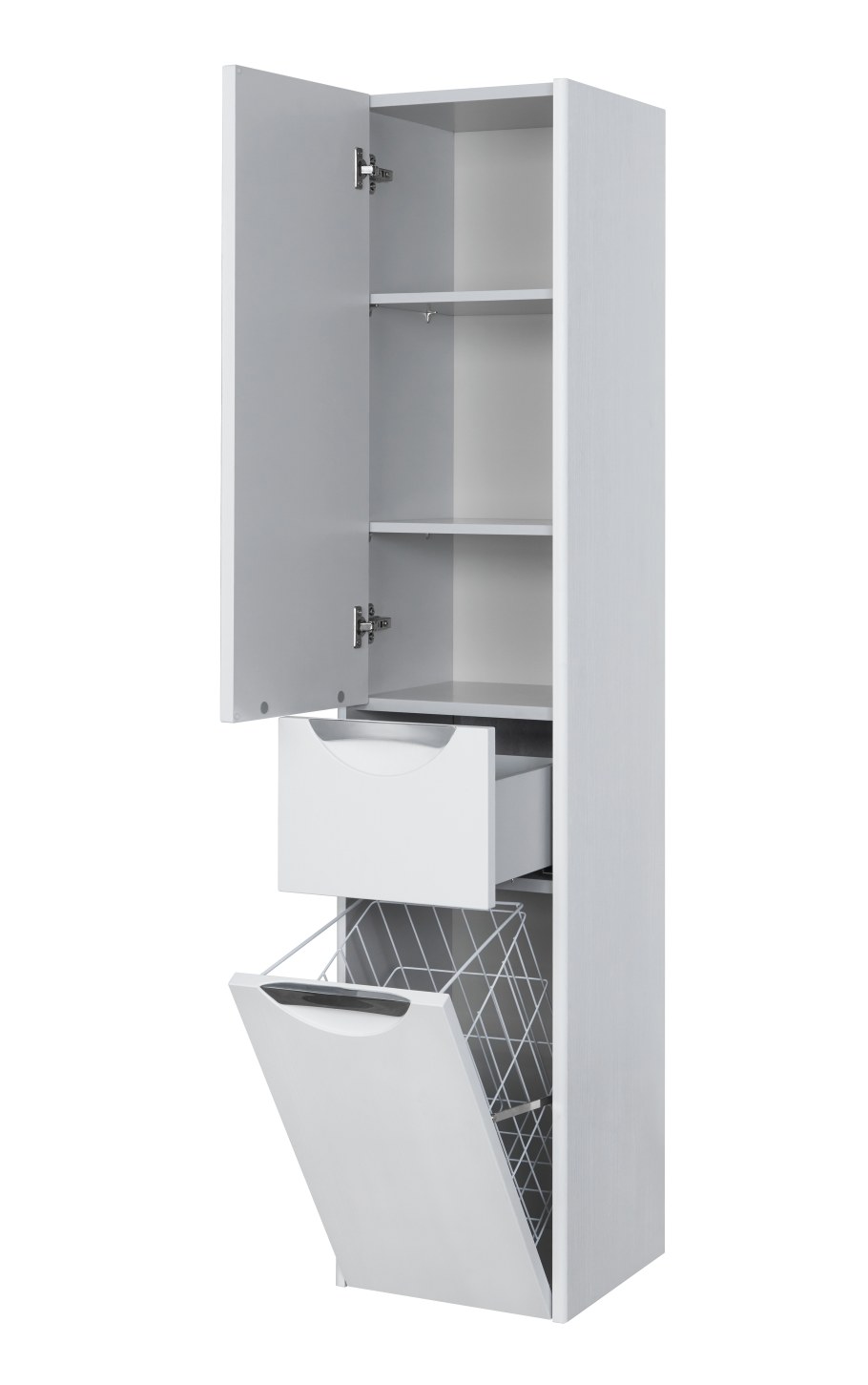 Шкаф-колонна Акватон Сильва правый дуб Полярный 1a215603siw7r